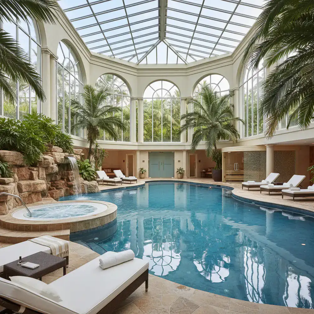 Resort indoor pool and spa area