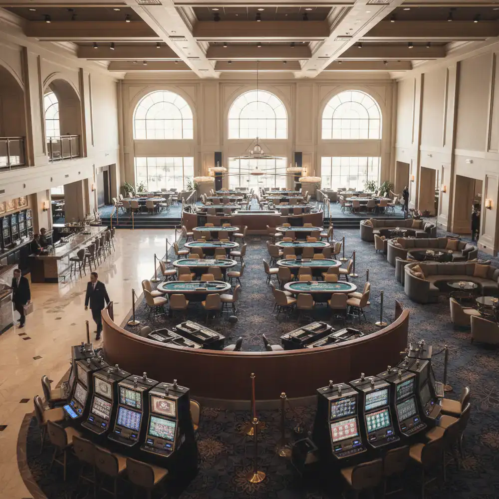 Informational overview of a casino gaming floor layout